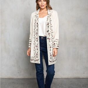 Embroidered Cream Blazer